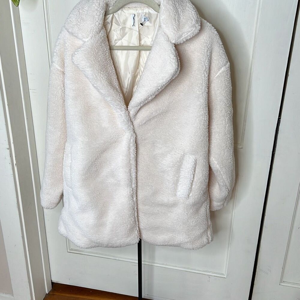 Princess Polly WIRILDA SHEARLING Teddy COAT CREAM Size 4 Nwot